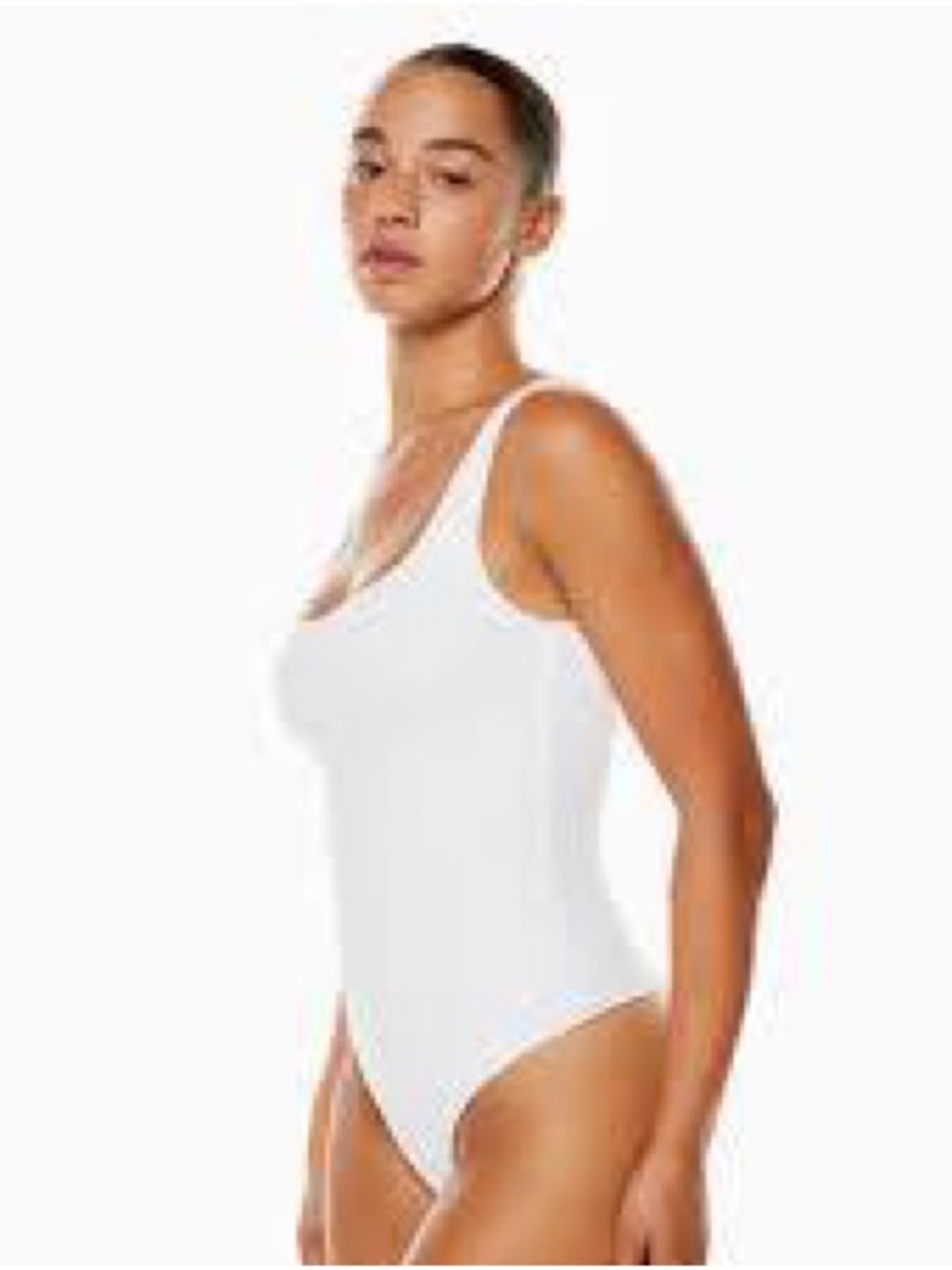Aritzia Contour Scoopneck Sleeveless Bodysuit Size XL White